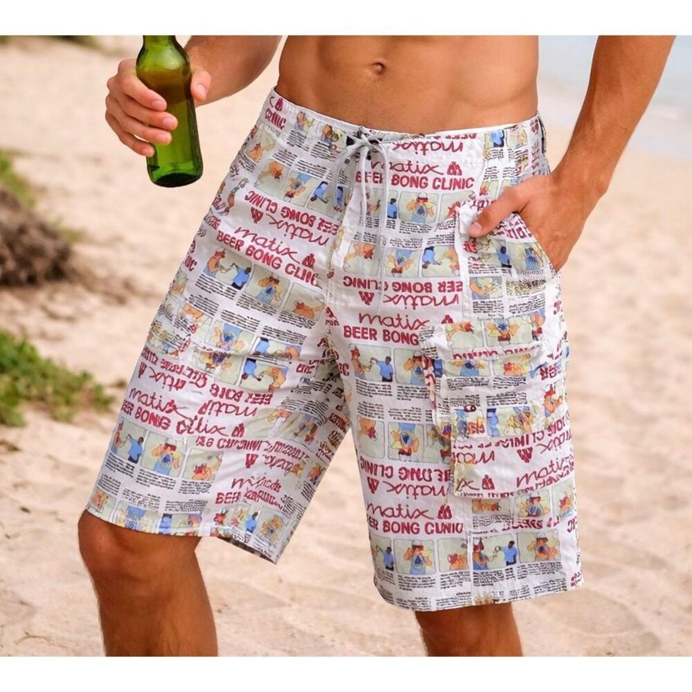Matix Board Shorts Men’s 30 Beer Bong Clinic Military Party